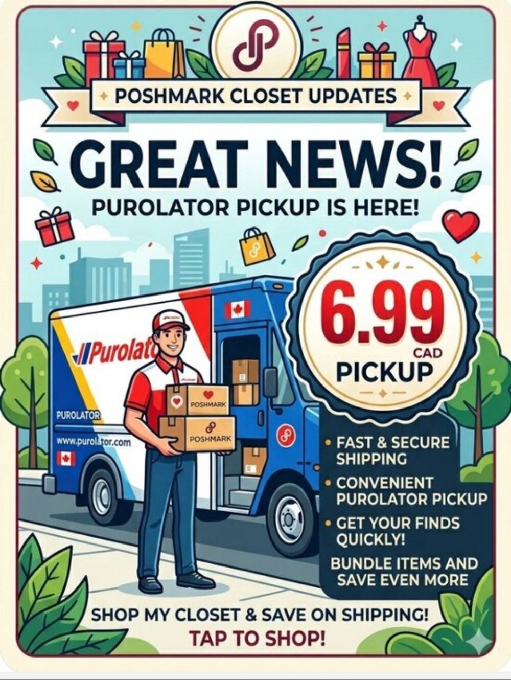 $6.99 Purolator Shipping
